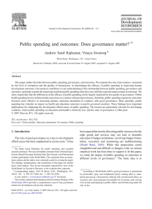 Public spending and outcomes: Does governance matter? ⁎ ☆