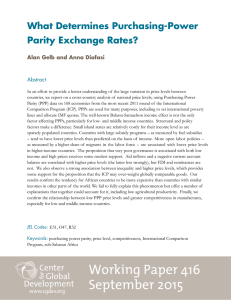 What Determines Purchasing-Power Parity Exchange Rates? Alan Gelb and Anna Diofasi Abstract