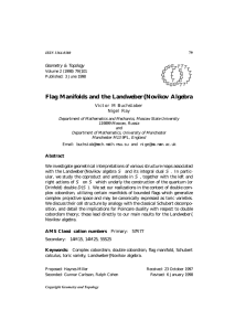 Flag Manifolds and the Landweber{Novikov Algebra Geometry &amp; Topology G T