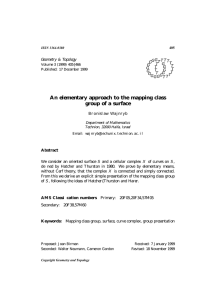 An elementary approach to the mapping class group of a surface