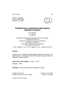 Vanishing lines in generalized Adams spectral sequences are generic Geometry &amp; Topology G