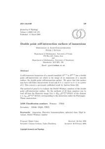 Double point self-intersection surfaces of immersions Geometry &amp; Topology G T