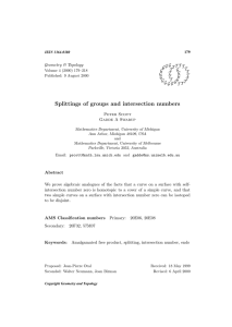 Splittings of groups and intersection numbers Geometry &amp; Topology G T