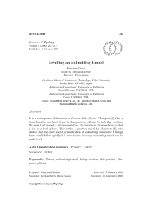 Levelling an unknotting tunnel Geometry &amp; Topology G T