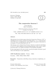 The compression theorem I Geometry &amp; Topology G T