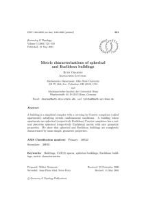 Metric characterizations of spherical and Euclidean buildings Geometry &amp; Topology G