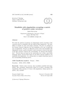 Manifolds with singularities accepting a metric of positive scalar curvature G