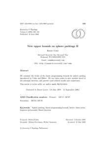 New upper bounds on sphere packings II Geometry &amp; Topology G T