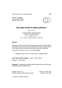 New upper bounds on sphere packings II Geometry &amp; Topology G T