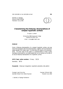 Characterizing the Delaunay decompositions of compact hyperbolic surfaces