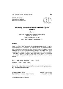 Boundary curves of surfaces with the 4{plane property Geometry &amp; Topology Tao Li