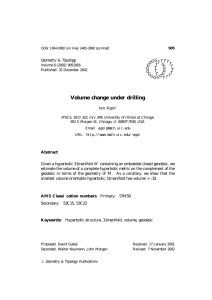 Volume change under drilling Geometry &amp; Topology G T