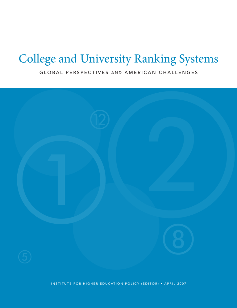 College And University Ranking Systems