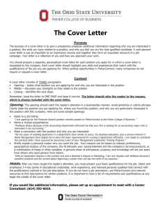 The Cover Letter  Purpose