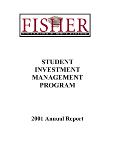 STUDENT INVESTMENT MANAGEMENT PROGRAM