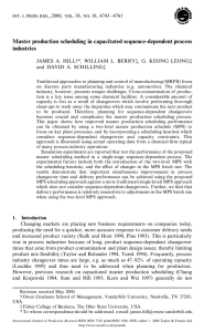 . ., Master production scheduling in capacitated sequence-dependent process industries