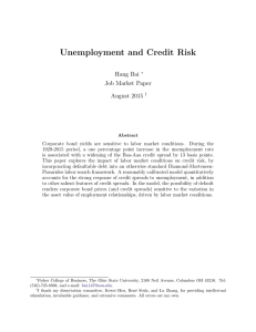 Unemployment and Credit Risk Hang Bai Job Market Paper August 2015