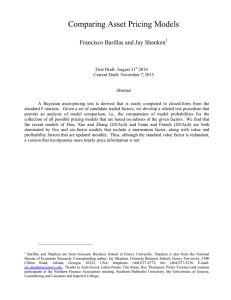 Comparing Asset Pricing Models Francisco Barillas and Jay Shanken