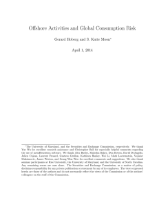 Offshore Activities and Global Consumption Risk April 1, 2014