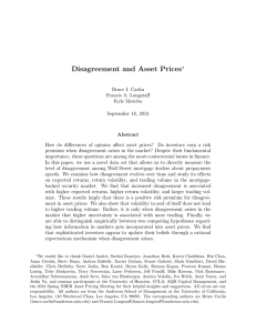 Disagreement and Asset Prices