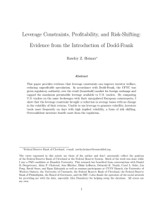 Leverage Constraints, Profitability, and Risk-Shifting: Evidence from the Introduction of Dodd-Frank