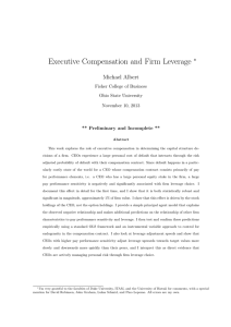 Executive Compensation and Firm Leverage ∗ Michael Albert Fisher College of Business