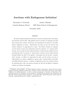 Auctions with Endogenous Initiation