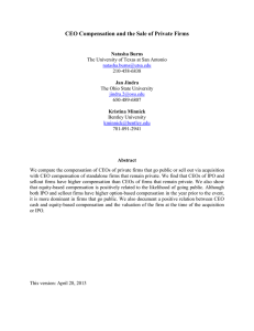 CEO Compensation and the Sale of Private Firms