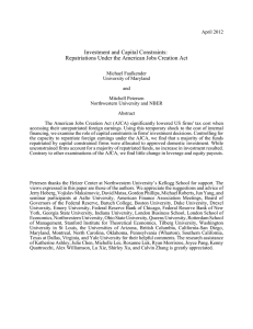 Investment and Capital Constraints: Repatriations Under the American Jobs Creation Act