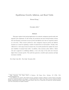 Equilibrium Growth, Inflation, and Bond Yields Howard Kung November 2011