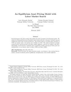 An Equilibrium Asset Pricing Model with Labor Market Search