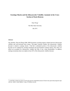 Earnings Shocks and the Idiosyncratic Volatility Anomaly in the Cross-