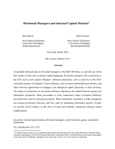 Divisional Managers and Internal Capital Markets