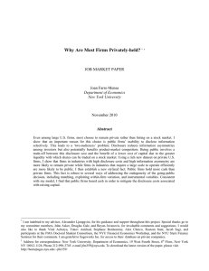 Why Are Most Firms Privately-held? Abstract JOB MARKET PAPER