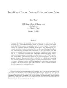 Tradability of Output, Business Cycles, and Asset Prices Mary Tian