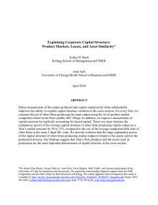 Explaining Corporate Capital Structure: Product Markets, Leases, and Asset Similarity*