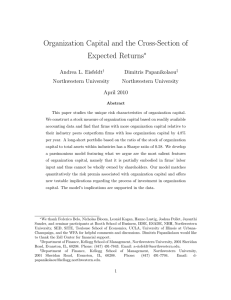 Organization Capital and the Cross-Section of Expected Returns ∗ Andrea L. Eisfeldt