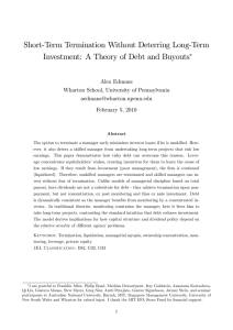 Short-Term Termination Without Deterring Long-Term Alex Edmans Wharton School, University of Pennsylvania