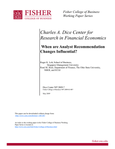 Charles A. Dice Center for Research in Financial Economics Changes Influential?