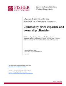 Commodity price exposure and ownership clienteles Charles A. Dice Center for