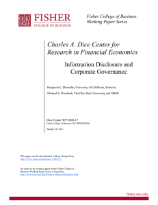 Charles A. Dice Center for Research in Financial Economics Information Disclosure and