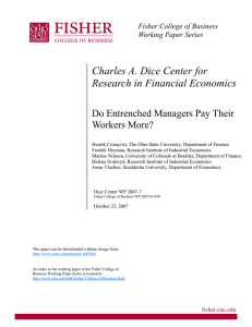 Charles A. Dice Center for Research in Financial Economics Workers More?