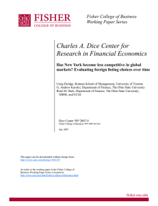 Charles A. Dice Center for Research in Financial Economics Working Paper Series