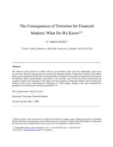 The Consequences of Terrorism for Financial Markets: What Do We Know?