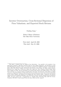 Investor Overreaction, Cross-Sectional Dispersion of Firm Valuations, and Expected Stock Returns