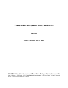 Enterprise Risk Management: Theory and Practice July 2006