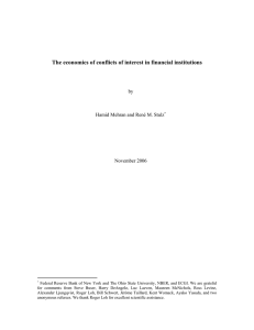 The economics of conflicts of interest in financial institutions by