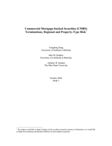 Commercial Mortgage-backed Securities (CMBS) Terminations, Regional and Property-Type Risk