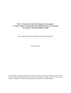 Do U.S. Firms Have the Best Corporate Governance?