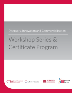 Workshop Series &amp; Certificate Program Discovery, Innovation and Commercialization